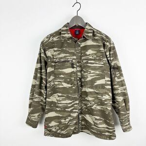 Gap Youth Army Green Camo Lined Button Front 2008 Utility Jacket Size 14-16